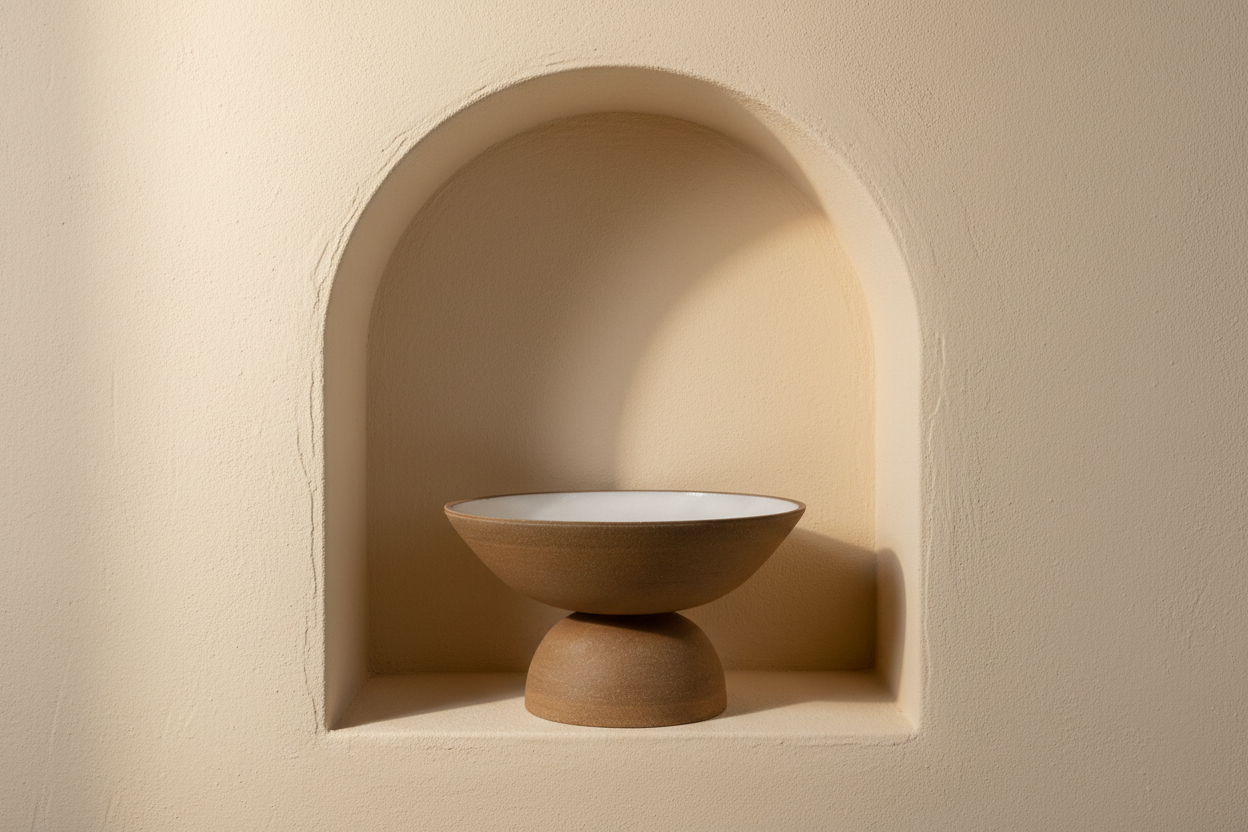 Red/Brown Pedestal Bowl