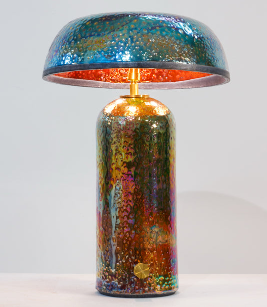 Raku Lamp - Oil Slick
